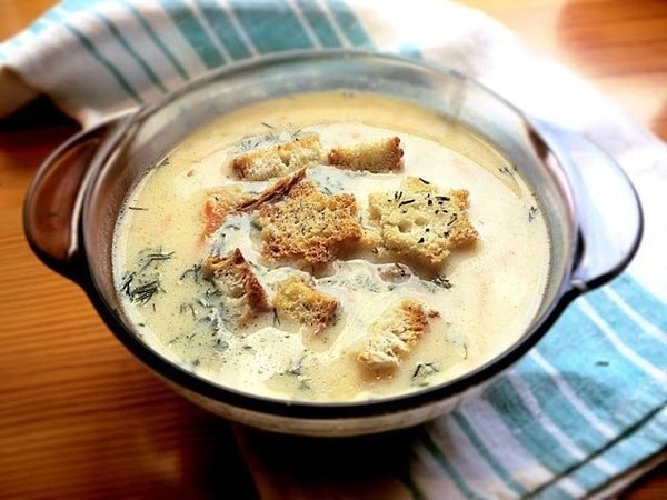French cheese soup with chicken