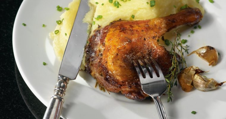 Duck confit with mashed potatoes