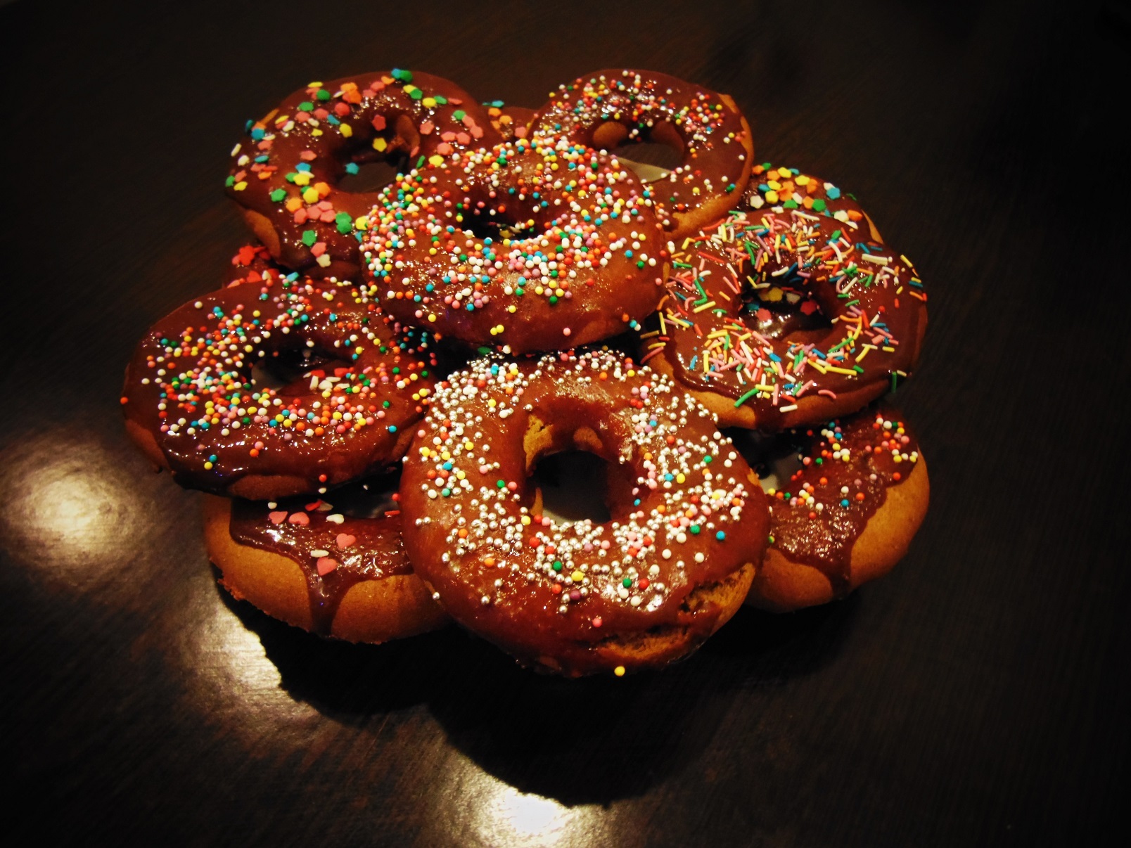 Glazed donuts. 