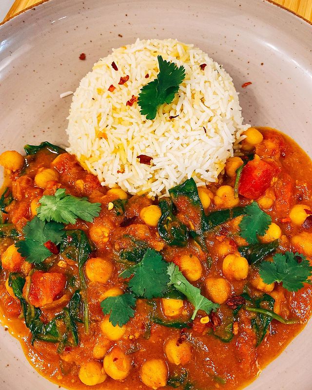 Chana palak masala or Chickpea spinach curry