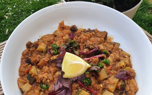 Vegan Persian Lentil, Courgette And Aubergine Stew