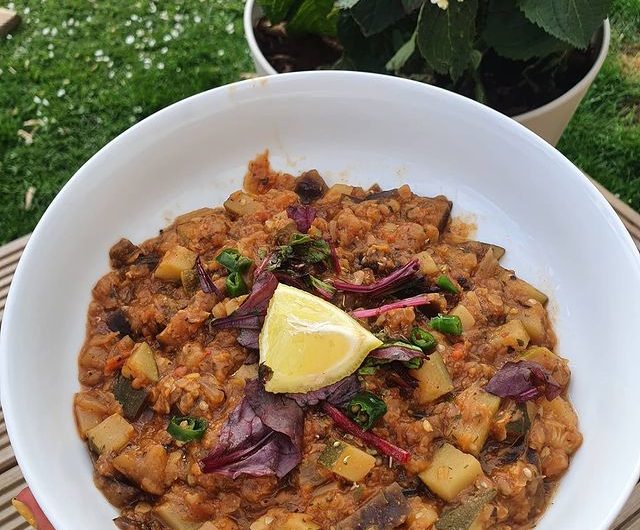 Vegan Persian Lentil, Courgette And Aubergine Stew
