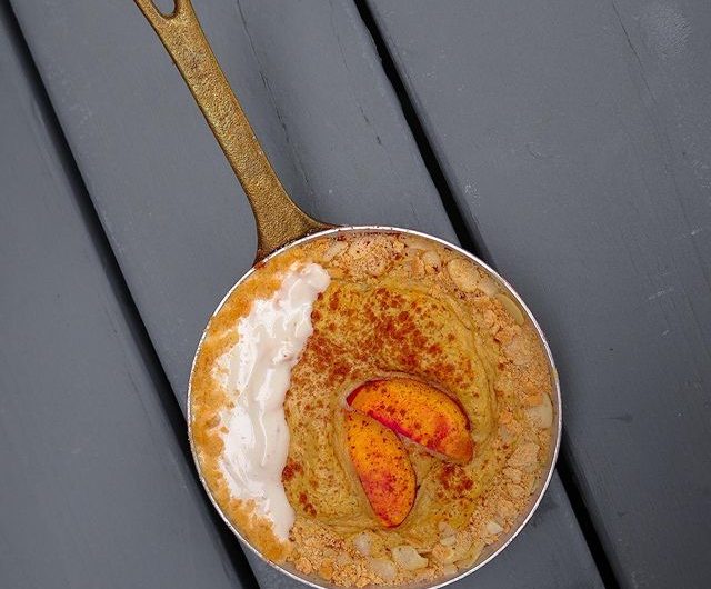 Peaches And Cream Baked Oats