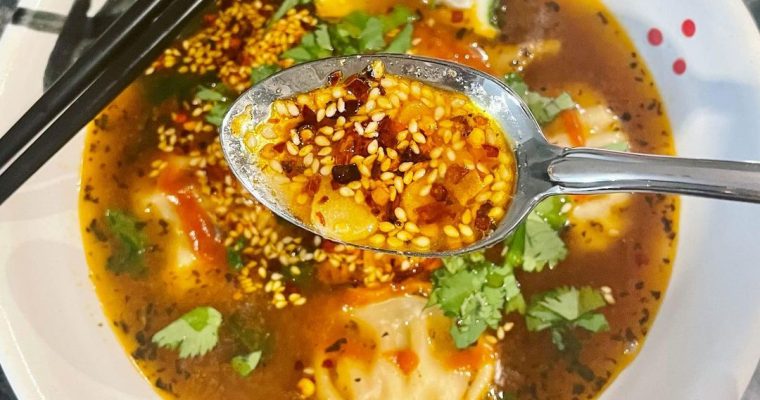 Spicy Bowl Of Dumpling Soup