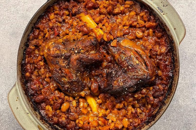 Slow Roast Lamb Shanks With Beans